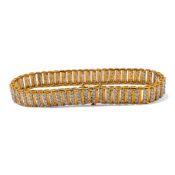 9ct hallmarked Gold & diamond bracelet with 211 small diamonds, each about 2 points each, **