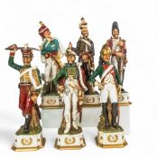 Set of 6 Capodimonte Napoleonic military figures. Height of tallest 31cm (6)