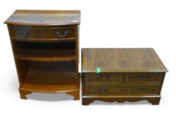 a Pair of Yew wood reproduction cabinets. Tallest H83cm. COURIER OR COLLECTION ONLY