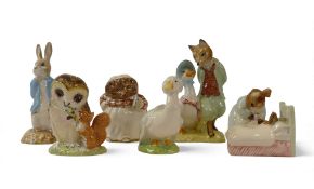 Beatrix Potter Royal Albert Character figures to include:- Jemima Puddleduck with Foxy Whiskered