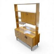 G-Plan Brasilia Teak room divider with curved stretcher base. H183cm x W122cm x D46cm. COURIER OR