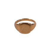 9ct gold gentleman's signet ring, size W,5.2g