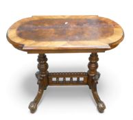 Victorian burr walnut card table, H73.5cm x W93cm x D56cm. COURIER OR COLLECTION ONLY