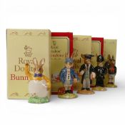 Royal Doulton Bunnykins Character Figures School Boy DB66, Easter Greetings DB149, School Teacher