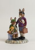 Royal Doulton Bunnykins prototype colourway figure Evacuees DB373, with not for resale backstamp.