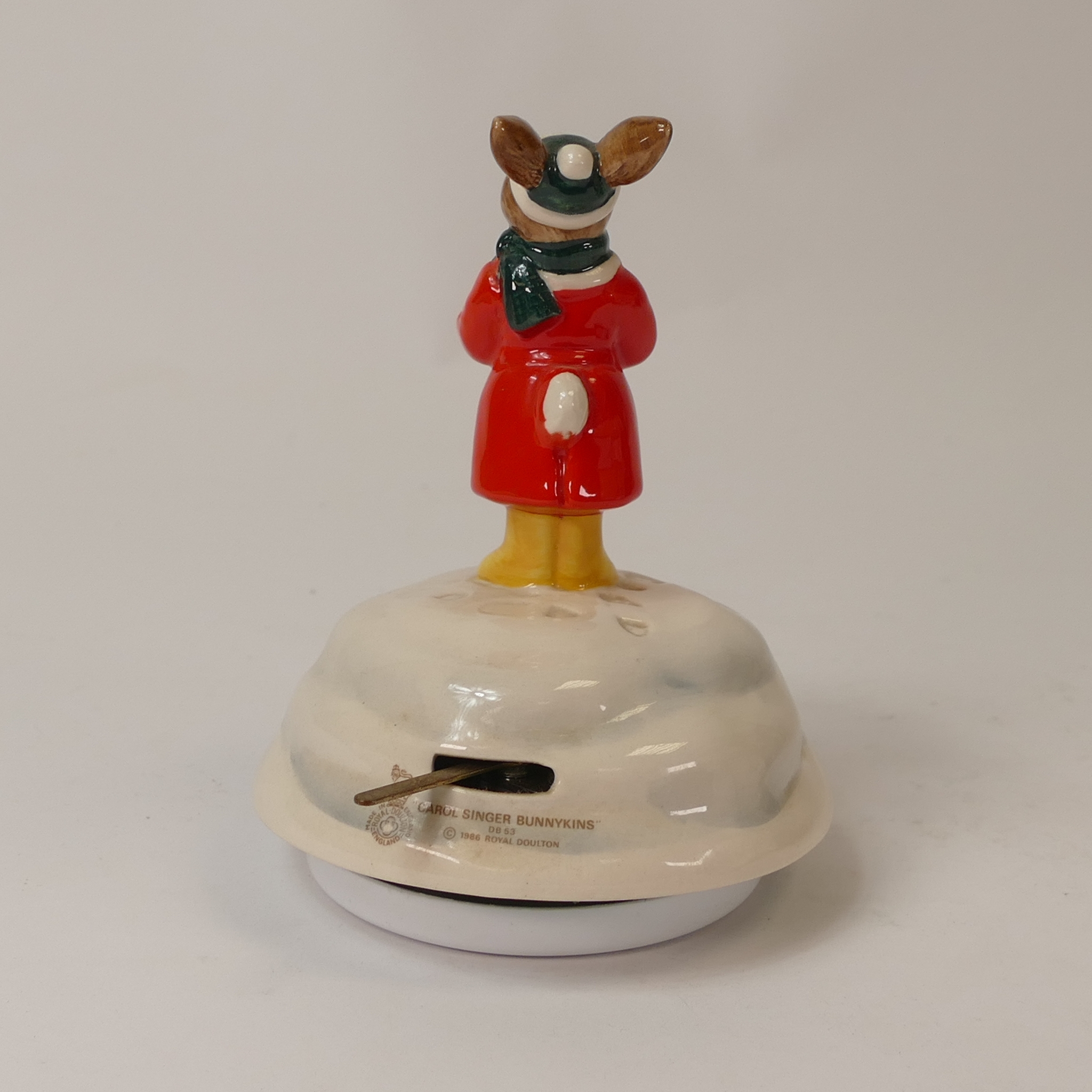 Royal Doulton Bunnykins Musical Character Carol Singer DB53 music box playing Silent Night( - Image 2 of 3