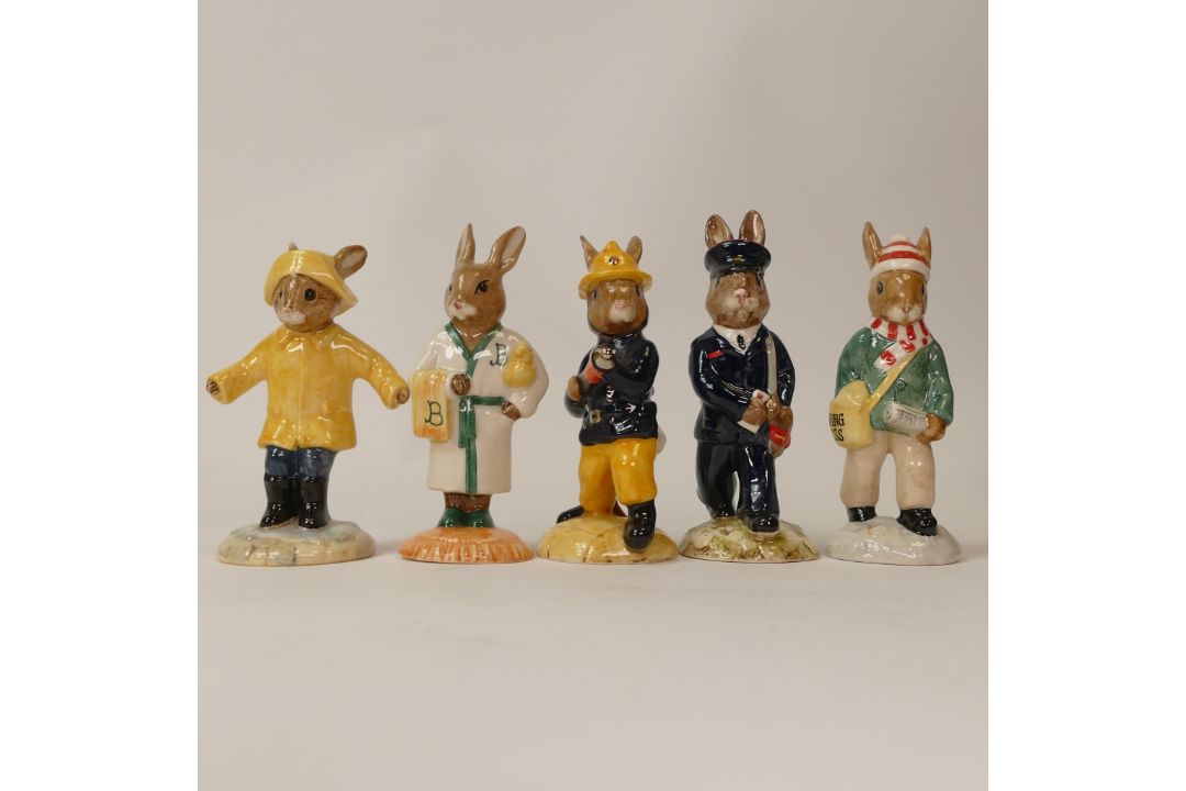 Royal Doulton Bunnykins Character Figures to include:- Rainy Day DB147, Bath Time DB148, Fireman - Image 2 of 4