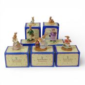 Royal Doulton resin Bunnykins Characters to include:- The New Baby DBR18/131, The Rocking Horse