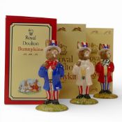 Royal Doulton Bunnykins Characters, three colourways of Uncle Sam to include:- White Jacket DB50,