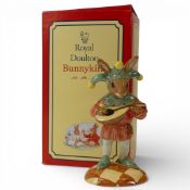 Royal Doulton Bunnykins Character Figure Jester DB161 for UKI Ceramics, complete with original box