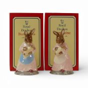 Royal Doulton Bunnykins Characters two Mother And Baby DB167 different colourways one white apron,