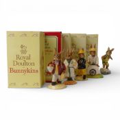 Royal Doulton Bunnykins Character Figures to include:- Aussie DB133, Bath time DB148, Fisherman
