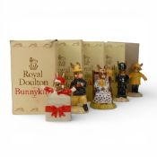 Royal Doulton Bunnykins Character Figures to include:- Christmas Surprise DB146, Policeman DB64,