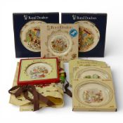 Royal Doulton Bunnykins selection to include:- boxed picture Plaques, decorative wall Plates