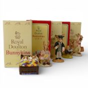 Royal Doulton Bunnykins Character Figures to include:- Father DB154, Tom DB72, School Master DB60,