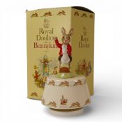 Royal Doulton Bunnykins Musical Character William 'Tally Ho' DB33 music box playing Rock A Bye