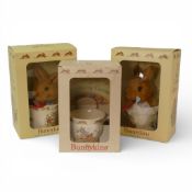 Royal Doulton Bunnykins characters 'Soft Toy in a Mug presented in original display boxes together