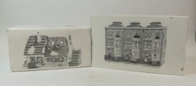 Department 56, Dicken's Village Series, Mulberrie Court and The Christmas Carol Cottage. (H: 20cm