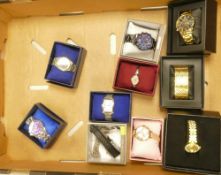 A collection of ladies and gentleman's watches to include Tag Heuer (wrong box) and Sekonda