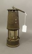 Brass Eccles Type 6 miners' lamp.