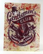 Medium size enamel 'Gentleman's Club' advertising sign. (H: 40cm x L: 30cm)