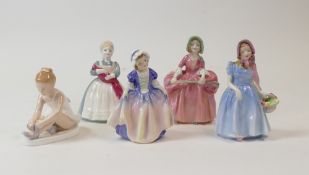 Royal Doulton Lady figurines to include:- Wendy HN2109, Bo-Peep HN1811, Ballet Shoes, The Rag Doll