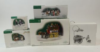 Department 56, Dicken's Village Series to include Omnibus, Doo Little's Flower stand, Members of