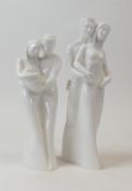 Coalport Figures to include:- Moments ' The gift of Love', 'In Love'. Tallest:-32cm (2)