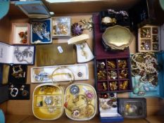 Large quantity of costume jewellery to include necklaces earrings, brooches, etc, silver necklace