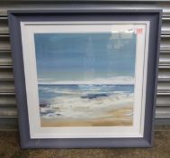 Coastline by Valerie Mravyan framed canvas print, produced by Art Marketing, size 61cm x 61cm.