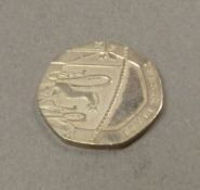 Queen Elizabeth II (1952-2022) twenty pence 20p, no date, mule error coin, circulated.