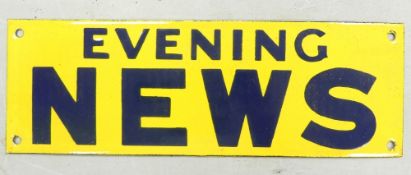 Enamel 'Evening News' advertising sign. (H: 10cm x L: 30.5cm)