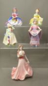 Group of four Royal Doulton figurines, Monica, Picnic, Babie and Lucy Ann (tiny nip to bonnet)