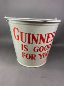 Reproduction 'Guinness Is Good For You' painted bucket, height 24cm.