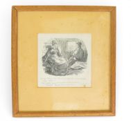 Charles Samuel KEENE (1823-1891), a block print of comical husband and wife train scene, dated May