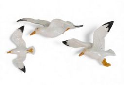 E. Meakin Longton 1950's Set of three Seagull Wall plaques. Largest:- 17cm wide x 6cm high (3)