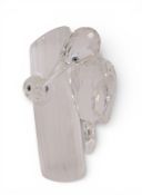 Swarovski Caring and Sharing 1988 trilogy The Woodpeckers with coloured eyes and frosted tree trunk.