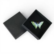 Very pretty silver & enamel vintage brooch, 9gm 50mm wide.