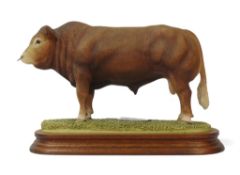 Border Fine Arts Limousine Bull, model no.L32 by Anne Wall, limited edition no.1371 of 1500. (H: