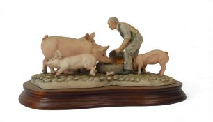Border Fine Arts Feeding Time (broken leg on one of the piglets), model no.JH107 by Anne Wall,