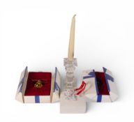 Swarovski selection to include:- Candlestick, 1992 Snowflake, Amber and Red Crystal hanging