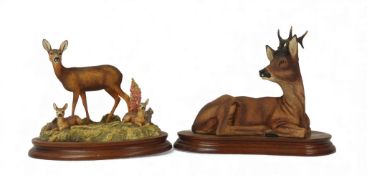 Border Fine Arts Roe Buck, model no.B0330 by Jack Crewdson, together with In A Sunny Glade, model
