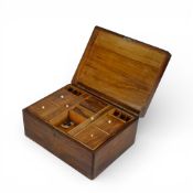 A Carved Wooden Box polished walnut style with a visible grain carved top of Jerusalem. hinged lid