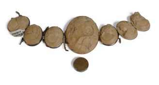 A collection of Victorian cameos including large oval brooch with yellow metal mounts,