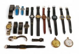 A collection of various watches including Swatch, Seiko, Rado, pocket watches etc most requiring