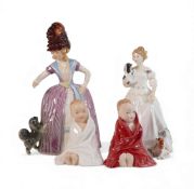 Royal Doulton figures Take Me Home HN3662, This Little Pig HN2125 and HN1793, together with Goebel