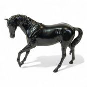 Beswick prototype model of a horse in black matte finish. From the collection of Bernard Street