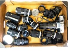 Canon FTb film camera with super-paragon PMC auto zoom 1:3.8 f=80-200m lens, Canon FD 28mm 1:2.8