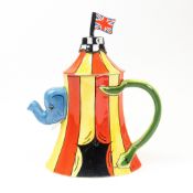 Lorna Baily, The Big Top Tea pot, limited edition no.24 of 75, with certificate. (H: 24.5cm)