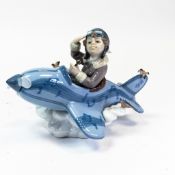 Lladró porcelain figurine, Over the Clouds, no.5697. (H: 14cm)